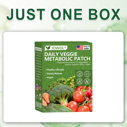 𝐈𝐎𝐖𝐎𝐋® 𝐃𝐚𝐢𝐥𝐲 𝐕𝐞𝐠𝐞𝐭𝐚𝐛𝐥𝐞 𝐌𝐞𝐭𝐚𝐛𝐨𝐥𝐢𝐜 𝐏𝐚𝐭𝐜𝐡 𝐮𝐬𝐞𝐬 𝐨𝐫𝐠𝐚𝐧𝐢𝐜 𝐯𝐞𝐠𝐞𝐭𝐚𝐛𝐥𝐞 𝐞𝐱𝐭𝐫𝐚𝐜𝐭𝐬 𝐚𝐧𝐝 𝐩𝐡𝐲𝐭𝐨𝐧𝐮𝐭𝐫𝐢𝐞𝐧𝐭𝐬 𝐟𝐫𝐨𝐦 𝟑𝟗 𝐯𝐞𝐠𝐞𝐭𝐚𝐛𝐥𝐞𝐬 + 𝐠𝐫𝐞𝐞𝐧𝐬 𝐭𝐨 𝐬𝐮𝐩𝐩𝐨𝐫𝐭 𝐝𝐞𝐭𝐨𝐱, 𝐝𝐢𝐠𝐞𝐬𝐭𝐢𝐨𝐧 & 𝐦𝐞𝐭𝐚𝐛𝐨𝐥𝐢𝐜 𝐫𝐞𝐬𝐞𝐭, 𝐚𝐧𝐝 𝐛𝐨𝐨𝐬𝐭 𝐞𝐧𝐞𝐫𝐠𝐲 𝐟𝐨𝐫 𝐚𝐥𝐥-𝐝𝐚𝐲 𝐰𝐞𝐥𝐥𝐧𝐞𝐬𝐬.