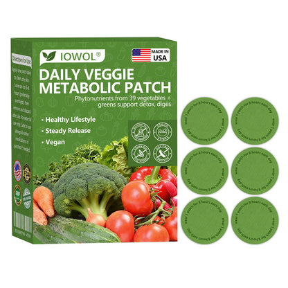 𝐈𝐎𝐖𝐎𝐋® 𝐃𝐚𝐢𝐥𝐲 𝐕𝐞𝐠𝐞𝐭𝐚𝐛𝐥𝐞 𝐌𝐞𝐭𝐚𝐛𝐨𝐥𝐢𝐜 𝐏𝐚𝐭𝐜𝐡 𝐮𝐬𝐞𝐬 𝐨𝐫𝐠𝐚𝐧𝐢𝐜 𝐯𝐞𝐠𝐞𝐭𝐚𝐛𝐥𝐞 𝐞𝐱𝐭𝐫𝐚𝐜𝐭𝐬 𝐚𝐧𝐝 𝐩𝐡𝐲𝐭𝐨𝐧𝐮𝐭𝐫𝐢𝐞𝐧𝐭𝐬 𝐟𝐫𝐨𝐦 𝟑𝟗 𝐯𝐞𝐠𝐞𝐭𝐚𝐛𝐥𝐞𝐬 + 𝐠𝐫𝐞𝐞𝐧𝐬 𝐭𝐨 𝐬𝐮𝐩𝐩𝐨𝐫𝐭 𝐝𝐞𝐭𝐨𝐱, 𝐝𝐢𝐠𝐞𝐬𝐭𝐢𝐨𝐧 & 𝐦𝐞𝐭𝐚𝐛𝐨𝐥𝐢𝐜 𝐫𝐞𝐬𝐞𝐭, 𝐚𝐧𝐝 𝐛𝐨𝐨𝐬𝐭 𝐞𝐧𝐞𝐫𝐠𝐲 𝐟𝐨𝐫 𝐚𝐥𝐥-𝐝𝐚𝐲 𝐰𝐞𝐥𝐥𝐧𝐞𝐬𝐬.