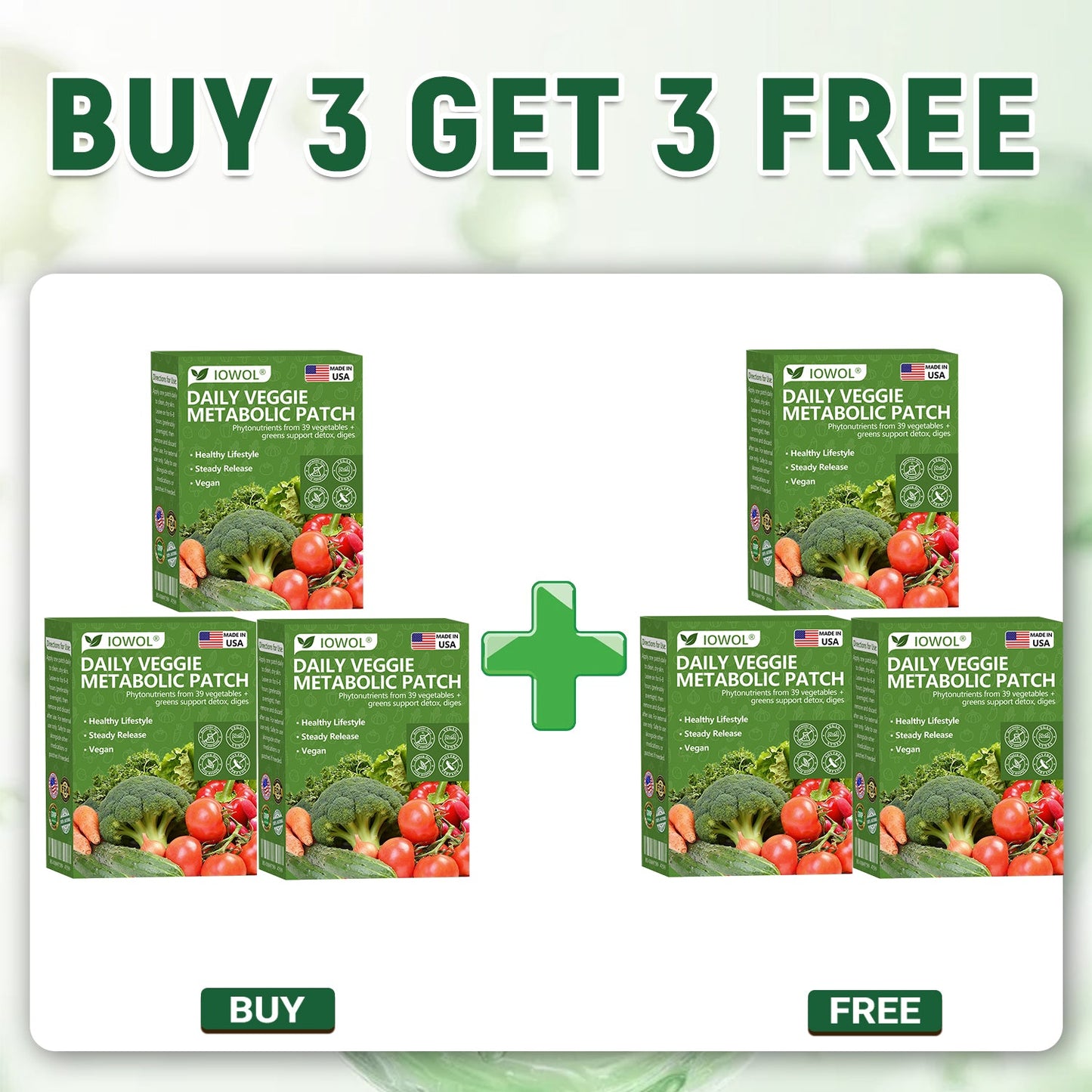 𝐈𝐎𝐖𝐎𝐋® 𝐃𝐚𝐢𝐥𝐲 𝐕𝐞𝐠𝐞𝐭𝐚𝐛𝐥𝐞 𝐌𝐞𝐭𝐚𝐛𝐨𝐥𝐢𝐜 𝐏𝐚𝐭𝐜𝐡 𝐮𝐬𝐞𝐬 𝐨𝐫𝐠𝐚𝐧𝐢𝐜 𝐯𝐞𝐠𝐞𝐭𝐚𝐛𝐥𝐞 𝐞𝐱𝐭𝐫𝐚𝐜𝐭𝐬 𝐚𝐧𝐝 𝐩𝐡𝐲𝐭𝐨𝐧𝐮𝐭𝐫𝐢𝐞𝐧𝐭𝐬 𝐟𝐫𝐨𝐦 𝟑𝟗 𝐯𝐞𝐠𝐞𝐭𝐚𝐛𝐥𝐞𝐬 + 𝐠𝐫𝐞𝐞𝐧𝐬 𝐭𝐨 𝐬𝐮𝐩𝐩𝐨𝐫𝐭 𝐝𝐞𝐭𝐨𝐱, 𝐝𝐢𝐠𝐞𝐬𝐭𝐢𝐨𝐧 & 𝐦𝐞𝐭𝐚𝐛𝐨𝐥𝐢𝐜 𝐫𝐞𝐬𝐞𝐭, 𝐚𝐧𝐝 𝐛𝐨𝐨𝐬𝐭 𝐞𝐧𝐞𝐫𝐠𝐲 𝐟𝐨𝐫 𝐚𝐥𝐥-𝐝𝐚𝐲 𝐰𝐞𝐥𝐥𝐧𝐞𝐬𝐬.