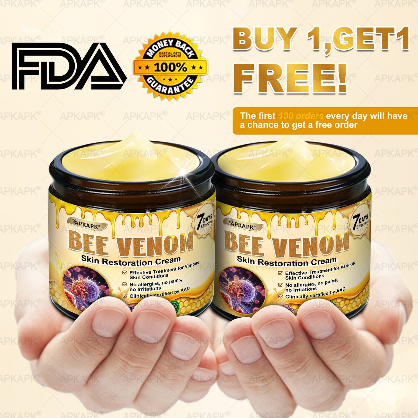 Made and Shipped from USA 🎉𝖠𝖯𝖪𝖠𝖯𝖪® 𝖡𝖾𝖾 𝗏𝖾𝗇𝗈𝗆 𝖲𝗄𝗂𝗇 𝖱𝖾𝗌𝗍𝗈𝗋𝖺𝗍𝗂𝗈𝗇 𝖢𝗋𝖾𝖺𝗆