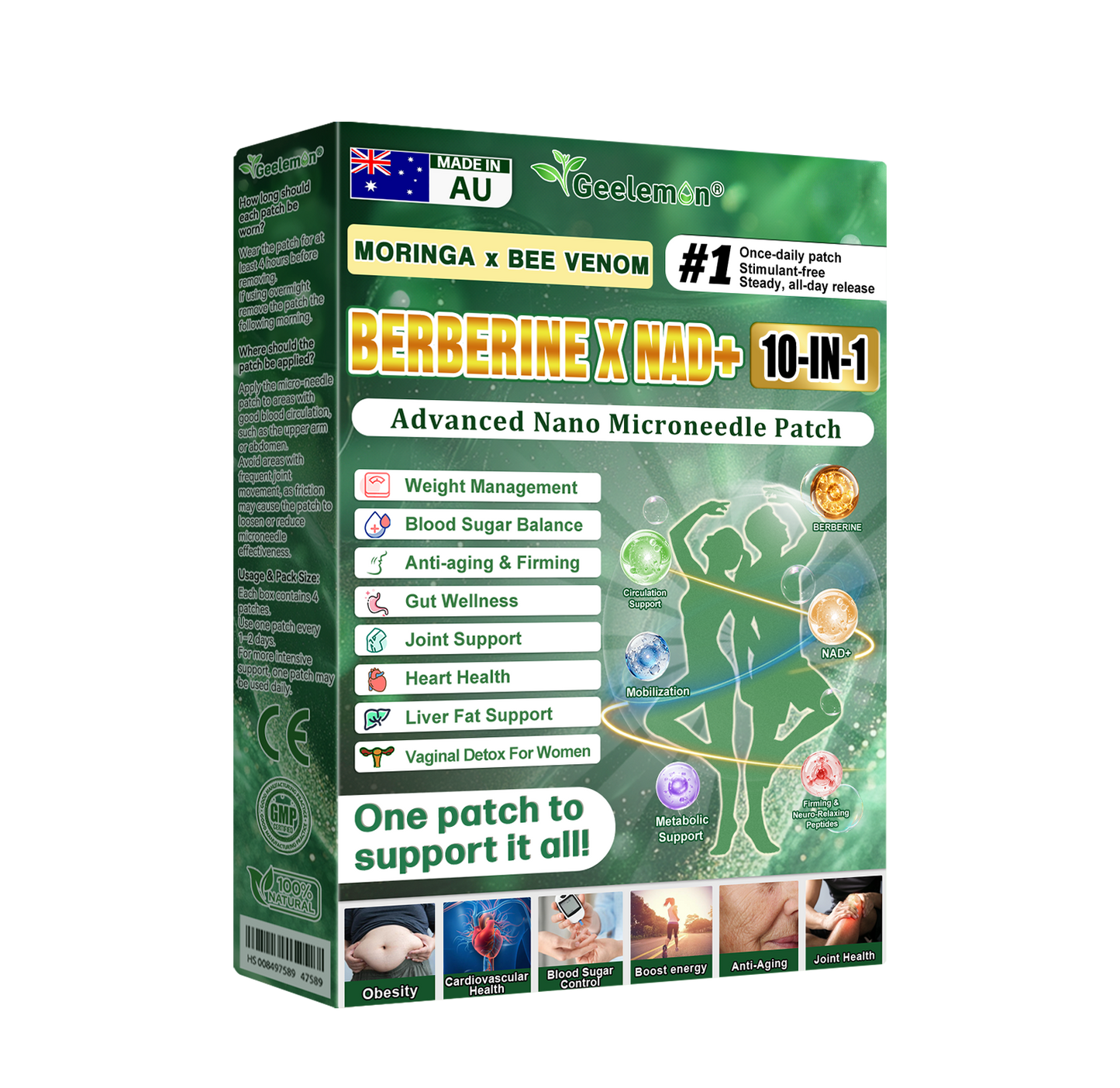 Official AUS Store 🇦🇺  | 𝐆𝐞𝐞𝐋𝐞𝐦𝐨𝐧® Moringa · Berberine × NAD+ 𝟏𝟎-𝐢𝐧-𝟏 𝐀𝐝𝐯𝐚𝐧𝐜𝐞𝐝 𝐍𝐚𝐧𝐨 𝐌𝐢𝐜𝐫𝐨𝐧𝐞𝐞𝐝𝐥𝐞 𝐏𝐚𝐭𝐜𝐡 — 𝐎𝐧𝐜𝐞 𝐃𝐚𝐢𝐥𝐲, 𝐕𝐢𝐬𝐢𝐛𝐥𝐞 𝐑𝐞𝐬𝐮𝐥𝐭𝐬 𝐢𝐧 𝟕 𝐃𝐚𝐲𝐬